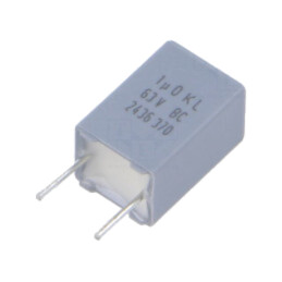 Condensator: cu poliester; 1uF; 40VAC; 63VDC; 5,08mm; ±10%; THT