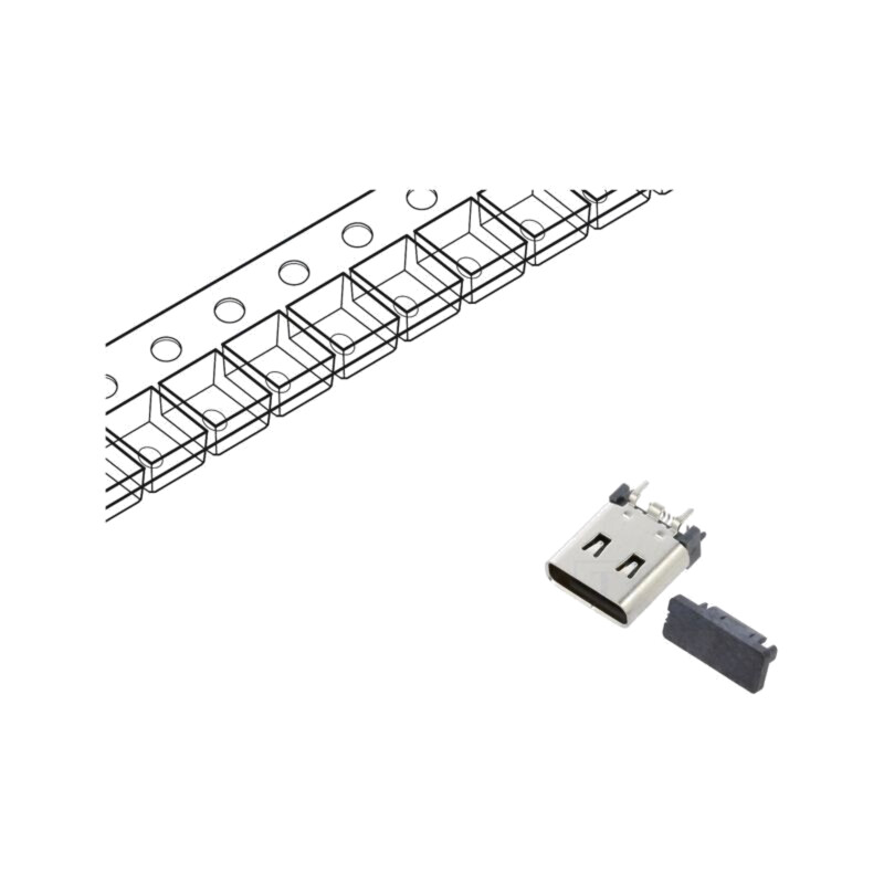 Conector: USB C; soclu; SMT; PIN: 16; verticală; top board mount