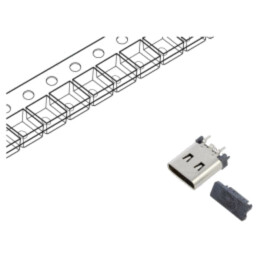 Conector: USB C; soclu; SMT; PIN: 16; verticală; top board mount