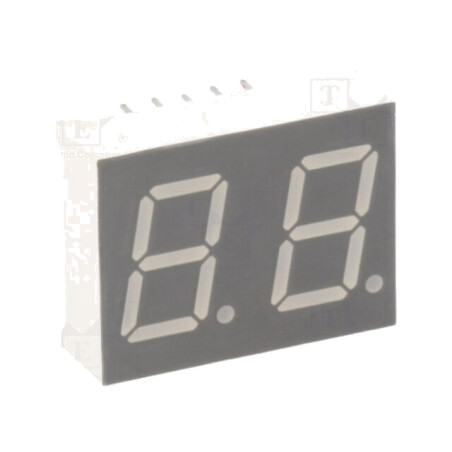 Afişaj: LED; cu 7 segmente; 12,7mm; 0,5"; Nr.car: 2; roşie; 40÷80mcd