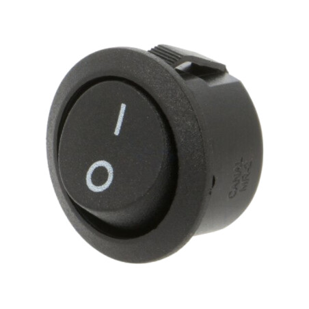 ROCKER; SPST; Poz: 2; OFF-ON; 16A/250VAC; neagră; fără; 20mΩ; Ø20mm