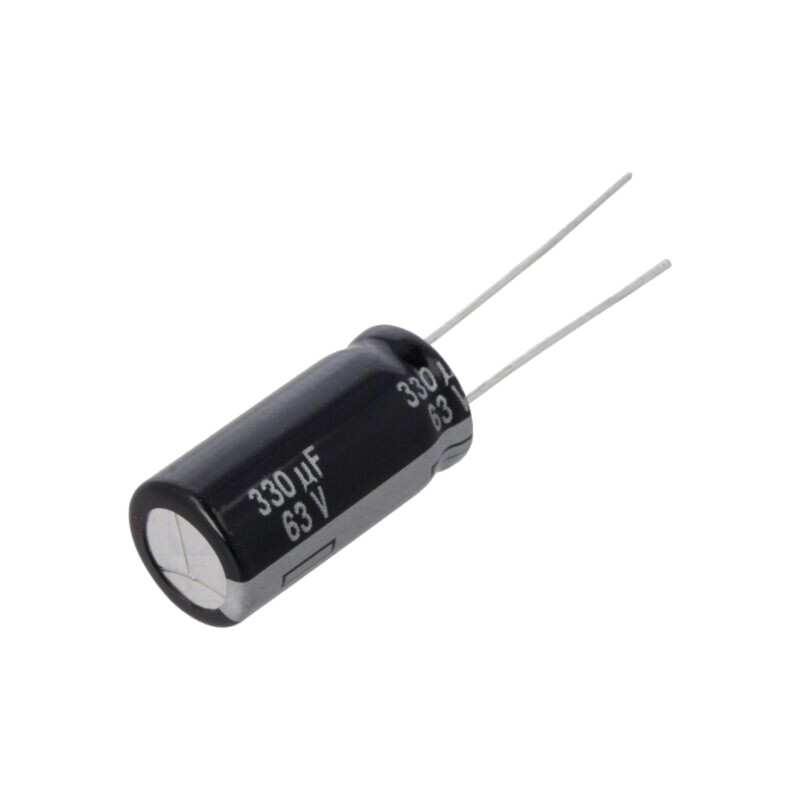 Condensator: electrolitic; THT; 330uF; 63VDC; Ø10x20mm; Raster: 5mm