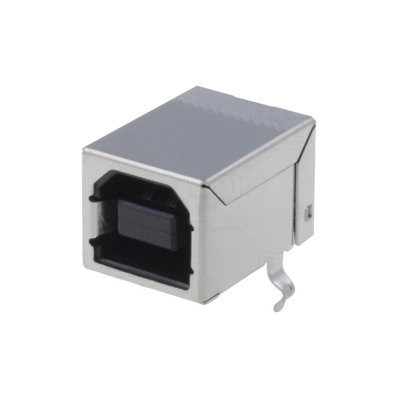 Conector: USB B; soclu; THT; în unghi 90°; USB 2.0; aurit Conector: USB B; soclu; THT; în unghi 90°; USB 2.0; aurit