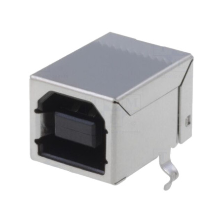 Conector: USB B; soclu; THT; în unghi 90°; USB 2.0; aurit