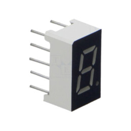 Afişaj: LED; cu 7 segmente; 7,62mm; 0,3"; 33mcd; anod; Culoare: gri