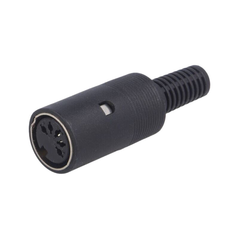 Conector: DIN; mufă; mamă; PIN: 5; 180°; drept; pe cablu Conector: DIN; mufă; mamă; PIN: 5; 180°; drept; pe cablu