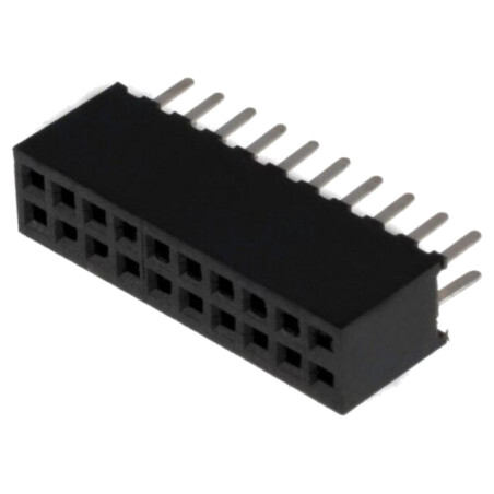 Conector: şiruri pini; soclu; mamă; PIN: 20; drept; 1A; THT; 1,27mm