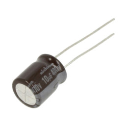 Condensator: electrolitic; THT; 10uF; 400VDC; 5mm; ±20%; -40÷105°C
