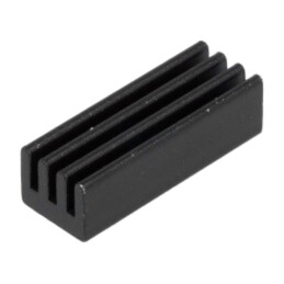 Radiator: extrudat; neagră; L: 19,05mm; W: 6,35mm; H: 4,83mm