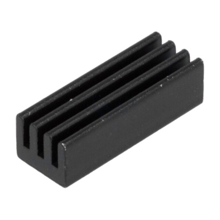 Radiator: extrudat; neagră; L: 19,05mm; W: 6,35mm; H: 4,83mm