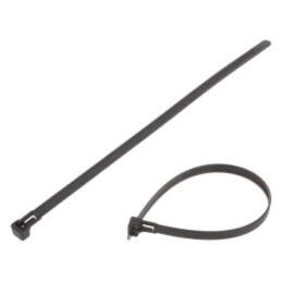 Colier de strângere; cu desfacere; L: 250mm; W: 7,6mm; neagră; 200N