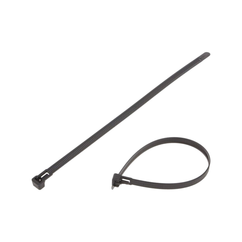 Colier de strângere; cu desfacere; L: 250mm; W: 7,6mm; neagră; 200N Colier de strângere; cu desfacere; L: 250mm; W: 7,6mm; neagră; 200N