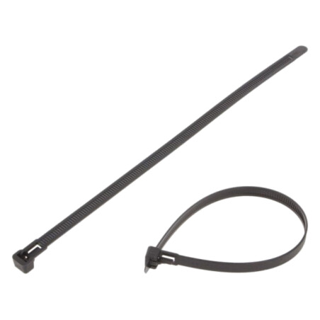 Colier de strângere; cu desfacere; L: 250mm; W: 7,6mm; neagră; 200N