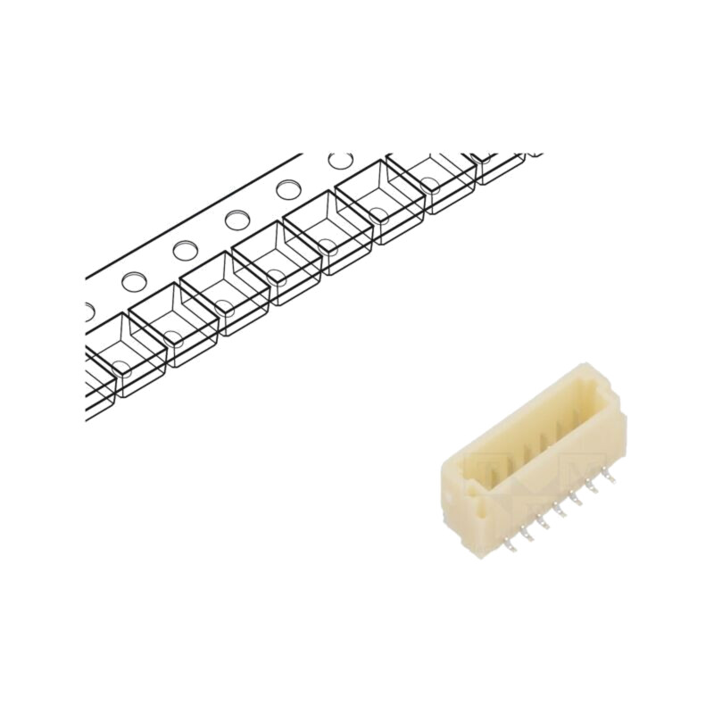 Conector: cablu-placă; soclu; tată; 1A; 50V; PIN: 7; SMT; 1mm; 1x7 Conector: cablu-placă; soclu; tată; 1A; 50V; PIN: 7; SMT; 1mm; 1x7