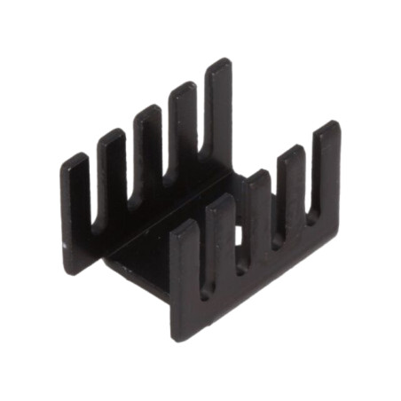 Radiator: presat; U; TO220; neagră; L: 19,05mm; W: 13,21mm; H: 12,7mm