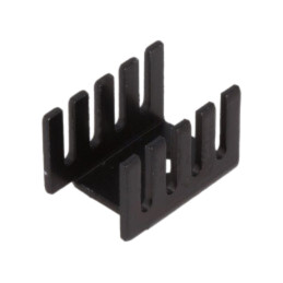 Radiator: presat; U; TO220; neagră; L: 19,05mm; W: 13,21mm; H: 12,7mm