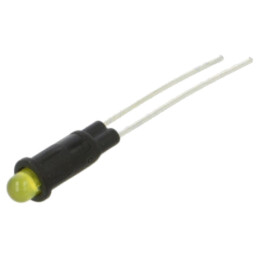 Lampă de control: LED; galbenă; 2VDC; PM3; plastic; 3mm; 30mcd