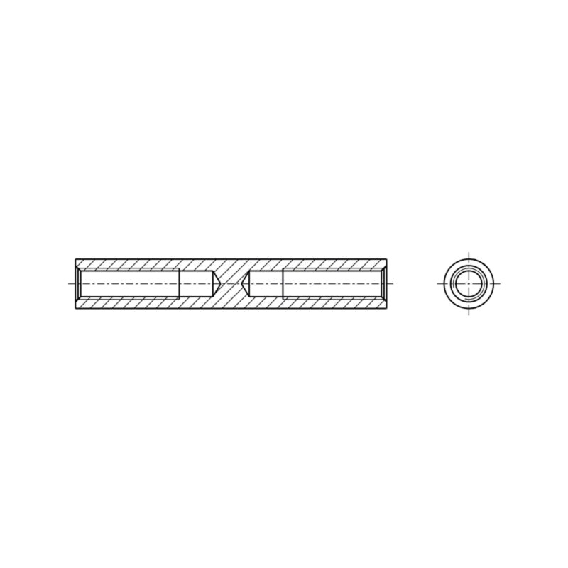 Piuliţă-distanţieră filetată; 4mm; Filet int: M3; cilindric