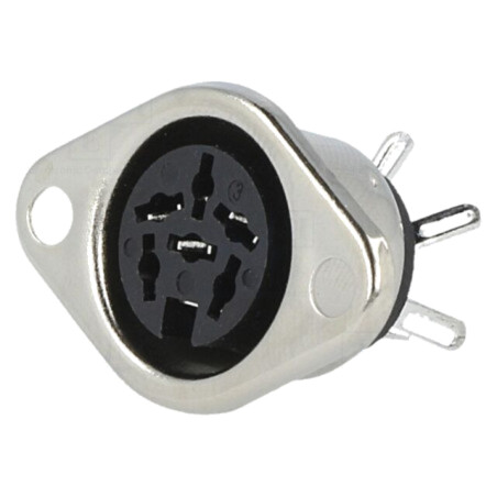 Conector: DIN; soclu; mamă; PIN: 6; 240°; drept; lipire