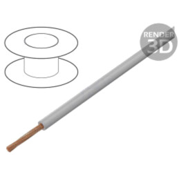 Cablu; FLYW; 1x0,5mm2; litat; Cu; PVC; gri; 60V; 100m; Øcablu: 2÷2,3mm
