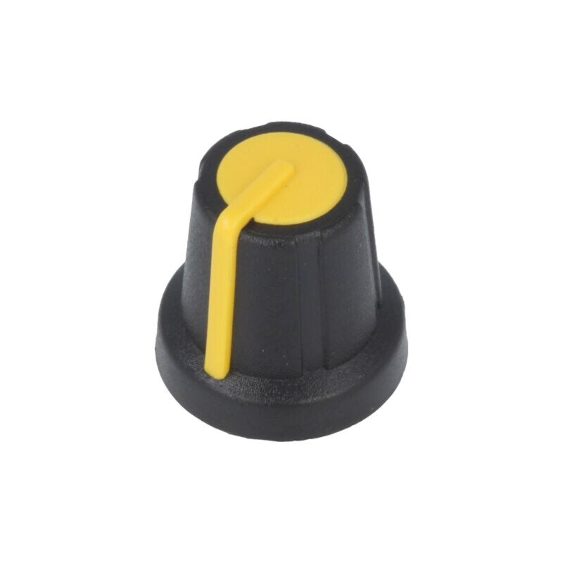 Buton rotativ; miniaturale; ABS; Øax: 6mm; Ø16x16mm; neagră