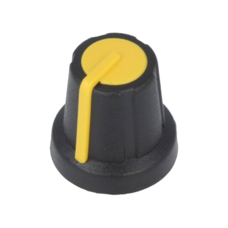 Buton rotativ; miniaturale; ABS; Øax: 6mm; Ø16x16mm; neagră