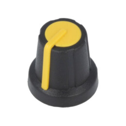 Buton rotativ; miniaturale; ABS; Øax: 6mm; Ø16x16mm; neagră