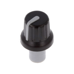Buton rotativ; cu indicator; ABS; Øax: 6mm; Ø16x14,4mm; neagră