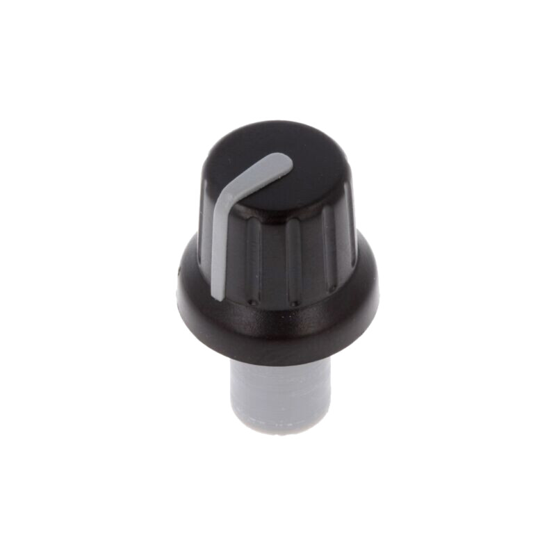 Buton rotativ; cu indicator; ABS; Øax: 6mm; Ø16x14,4mm; neagră Buton rotativ; cu indicator; ABS; Øax: 6mm; Ø16x14,4mm; neagră
