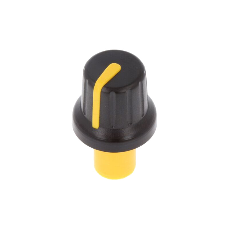 Buton rotativ; cu indicator; ABS; Øax: 6mm; Ø16x14,4mm; neagră Buton rotativ; cu indicator; ABS; Øax: 6mm; Ø16x14,4mm; neagră