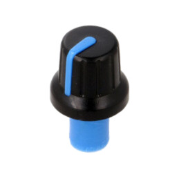 Buton rotativ; cu indicator; ABS; Øax: 6mm; Ø16x14,4mm; neagră