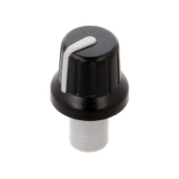 Buton rotativ; cu indicator; ABS; Øax: 6mm; Ø16x14,4mm; neagră
