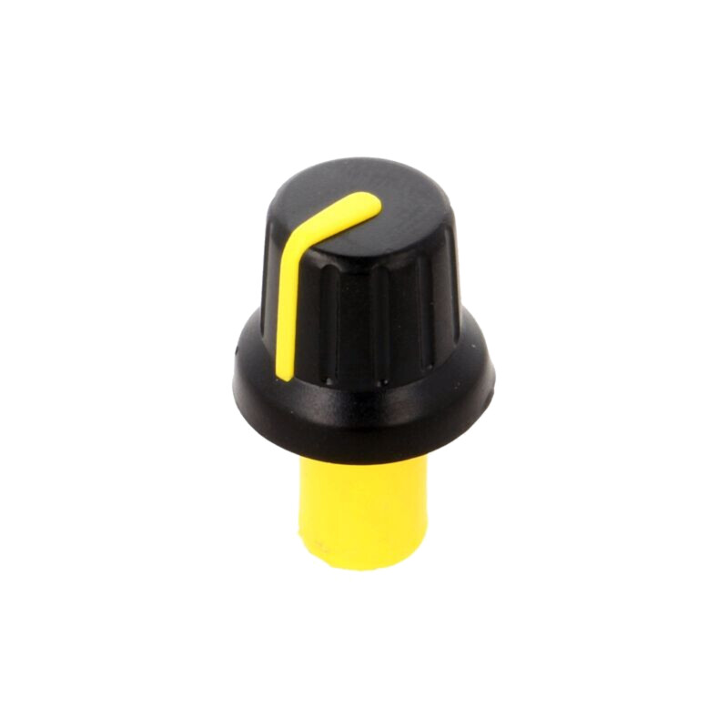 Buton rotativ; cu indicator; ABS; Øax: 6mm; Ø16x14,4mm; neagră Buton rotativ; cu indicator; ABS; Øax: 6mm; Ø16x14,4mm; neagră