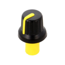 Buton rotativ; cu indicator; ABS; Øax: 6mm; Ø16x14,4mm; neagră