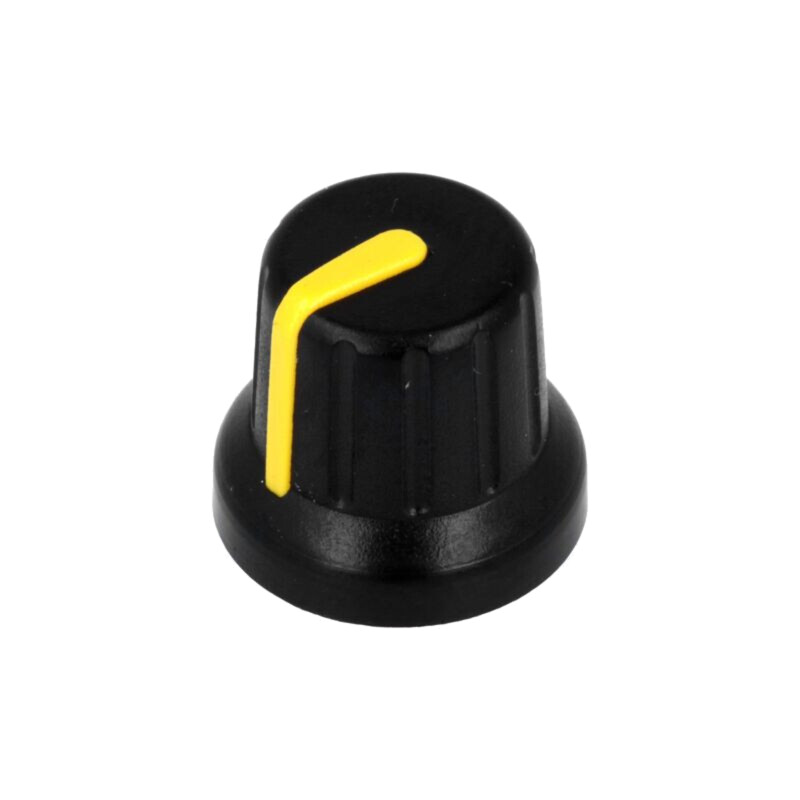 Buton rotativ; miniaturale,cu indicator; ABS; Øax: 6mm; Ø16x14mm