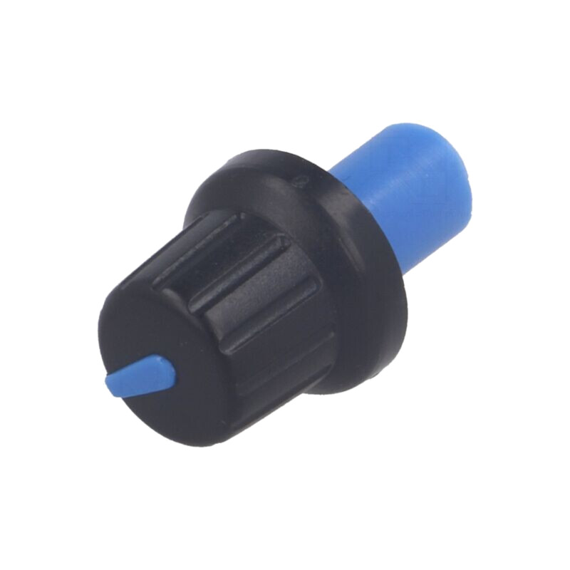 Buton rotativ; cu indicator; ABS; Øax: 6mm; Ø16x14,4mm; neagră Buton rotativ; cu indicator; ABS; Øax: 6mm; Ø16x14,4mm; neagră