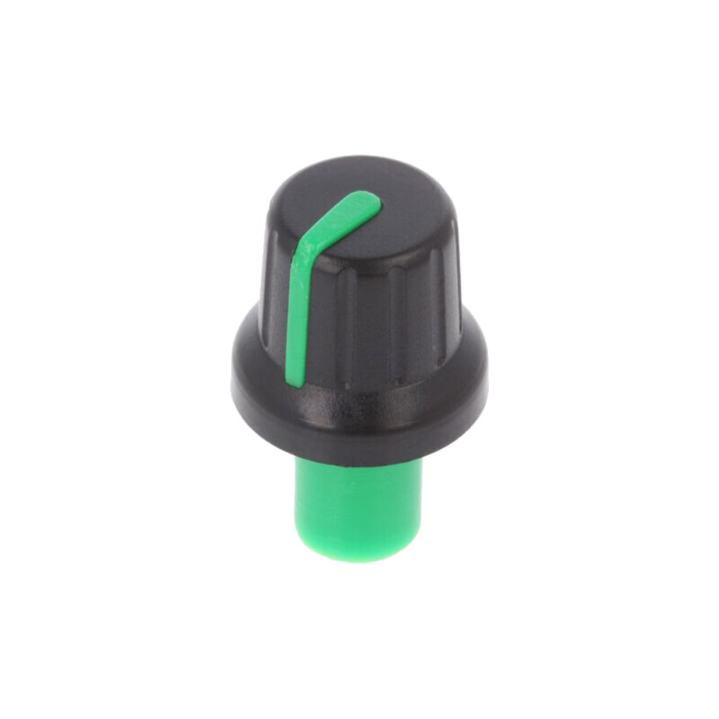 Buton rotativ; cu indicator; ABS; Øax: 6mm; Ø16x14,4mm; neagră Buton rotativ; cu indicator; ABS; Øax: 6mm; Ø16x14,4mm; neagră