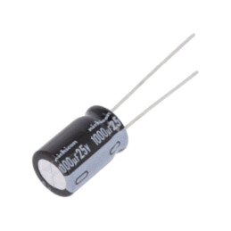 Condensator: electrolitic; THT; 1000uF; 25VDC; Ø10x16mm; ±20%; UVY