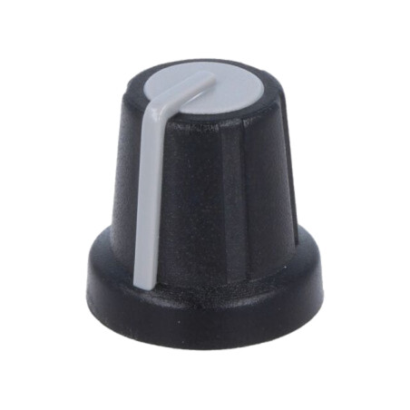 Buton rotativ; miniaturale; ABS; Øax: 6mm; Ø16x16mm; neagră