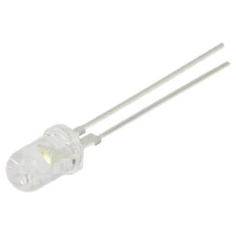 LED; alb cald; 5mm; 45000mcd; 30°; Parte frontală: convex; -30÷85°C