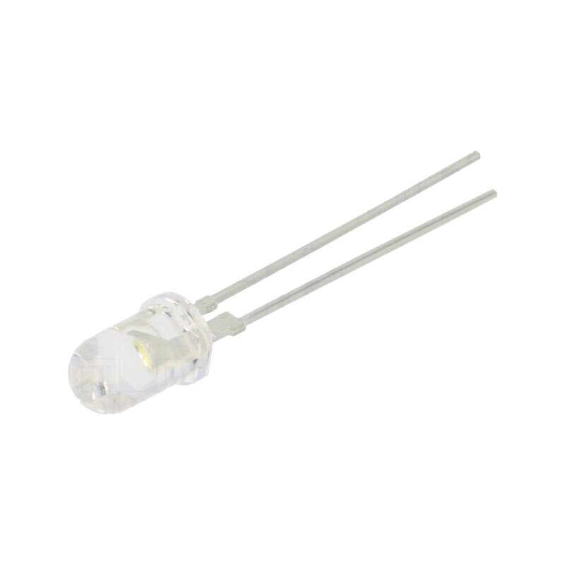 LED; albă; 5mm; 45000mcd; 30°; Parte frontală: convex; 3,2÷3,6VDC LED; albă; 5mm; 45000mcd; 30°; Parte frontală: convex; 3,2÷3,6VDC