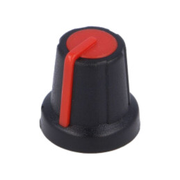 Buton rotativ; miniaturale; ABS; Øax: 6mm; Ø16x16mm; neagră