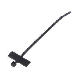 Colier de strângere; cu etichetă; L: 100mm; W: 2,5mm; neagră; 80N