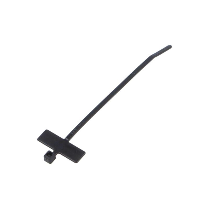 Colier de strângere; cu etichetă; L: 100mm; W: 2,5mm; neagră; 80N