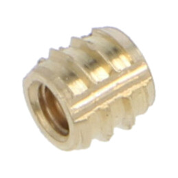 Adaos filetat; alamă; M2,5; Lung: 4mm; Caracteristici: duroplast