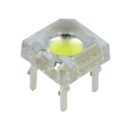 LED Super Flux; albă; 7,62x7,62mm; 65÷70lm; 120°; 35mA; 11,5÷12VDC