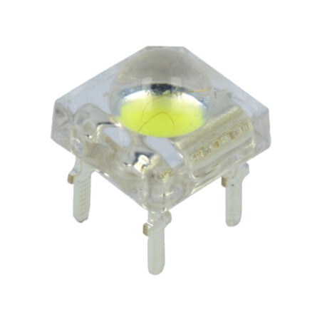 LED Super Flux; albă; 7,62x7,62mm; 65÷70lm; 120°; 35mA; 11,5÷12VDC