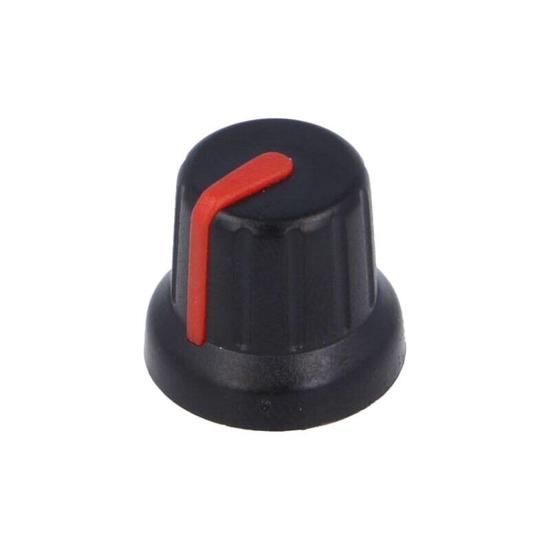 Buton rotativ; miniaturale,cu indicator; Øax: 6,35mm; neagră Buton rotativ; miniaturale,cu indicator; Øax: 6,35mm; neagră