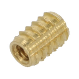 Adaos filetat; alamă; M2; BN 37915; Lung: 4,8mm; pt.plastic