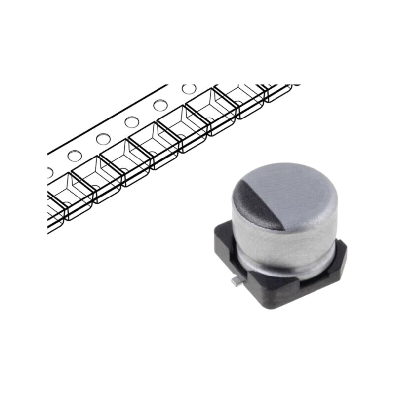 Condensator: electrolitic; low ESR; SMD; 220uF; 35VDC; Ø8x10mm